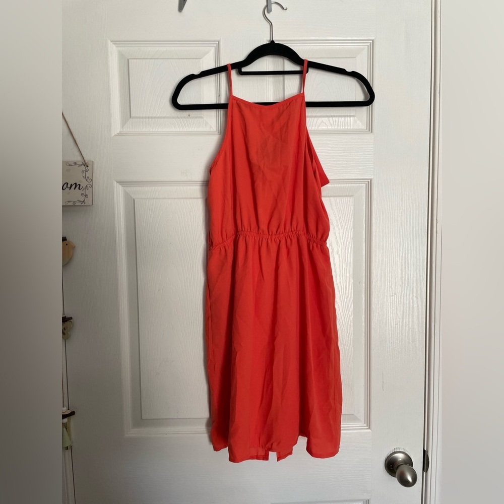NWT Francesca's Collections Coral Orange Dress Size Medium - Picture 4 of 4